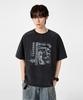 Dimiteulibeullaeg T-shirt à Manches Courtes Blocs de Couleur Raglan Œuvre d'Art Pigmentée_Charbon