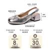 French niche design sense bow with lace thick heel cool slippers women's 2025 summer new one-word sandals