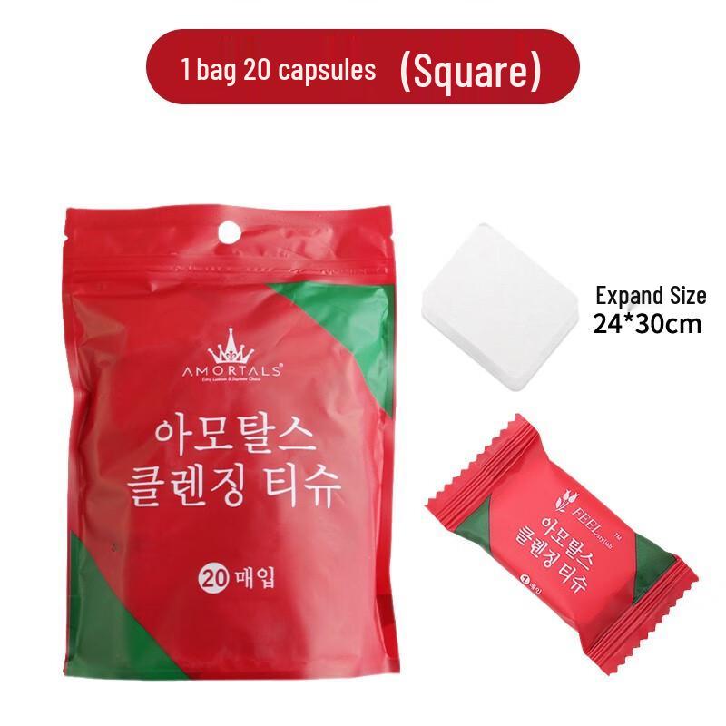 Caprolo Compressed Disposable Face Towels (Square, 100 Count)