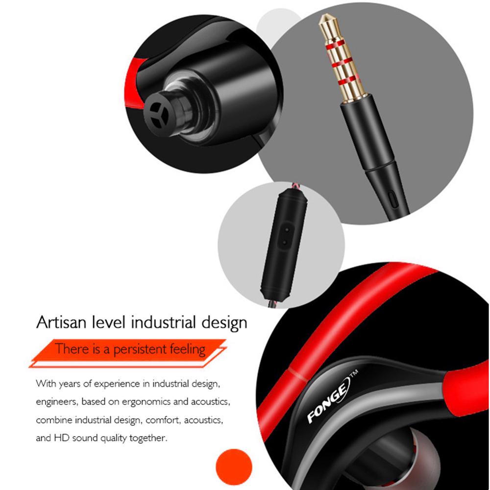 3.5mm Bass Earphones IPX5 Waterproof Earhook Sports Running Headphones For Xiaomi iPhone Samsung Android Good-sound Headset