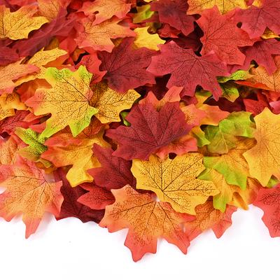 Realistic Fake Maple Leaves for Fall Decor - Wedding Aisle Scatter Autumn DIY Crafts Party & Classroom Decoration
