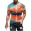 3D digitally printed men's T-shirt, casual crew neck short sleeves