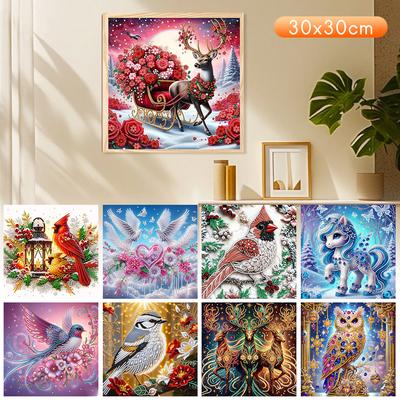 Animal Special Shaped 5D DIY Partial Drill Diamond Painting Kits for Adults Home Wall Decor Diamond Dots Paintings 30X30CM