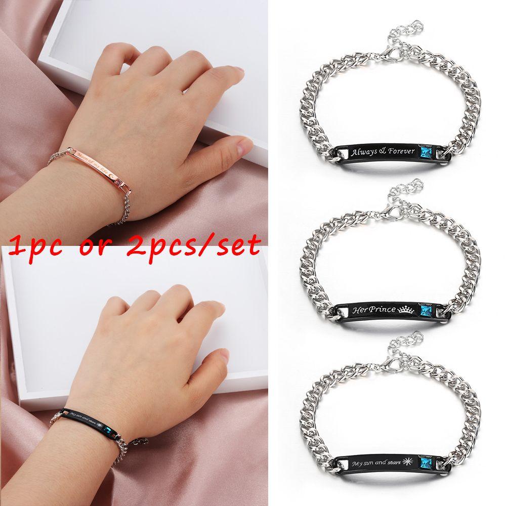 

Мода Мужчины и Женщины Кристальная Корона Принц Принцесса Любовь Браслет Всегда Навсегда Парные Браслеты Her Prince