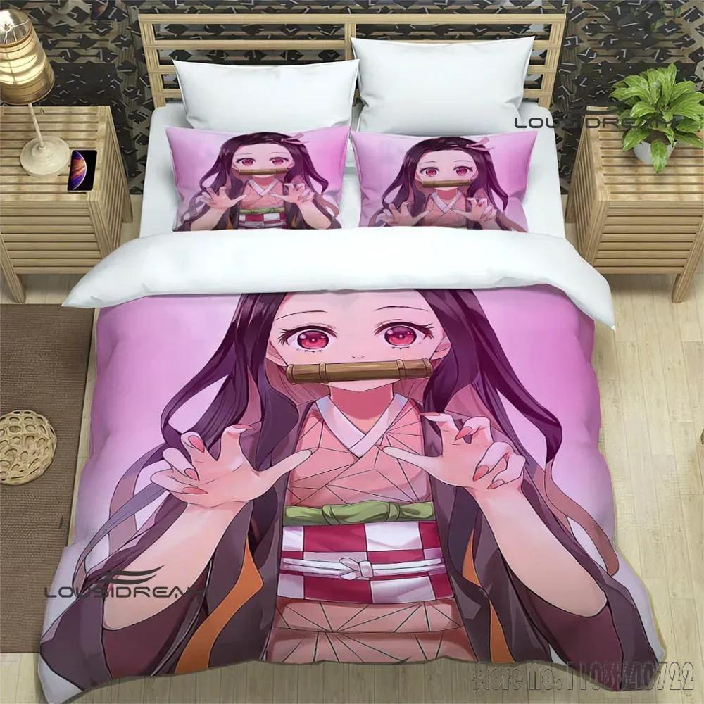 Demon Slayer Printed Duvet Cover Set HD Comforter Cover for Kids Bedding Sets Bedclothes Bedroom Decor
