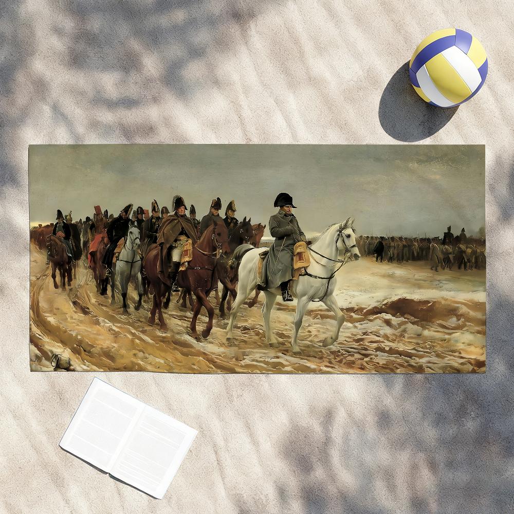 

Art N-Napoleon B-Bonaparte Crossing Towel Shower Sauna Travel Spa Quick Dry Gym Accessories Soft Large Beach Towels W30*H60(CM)