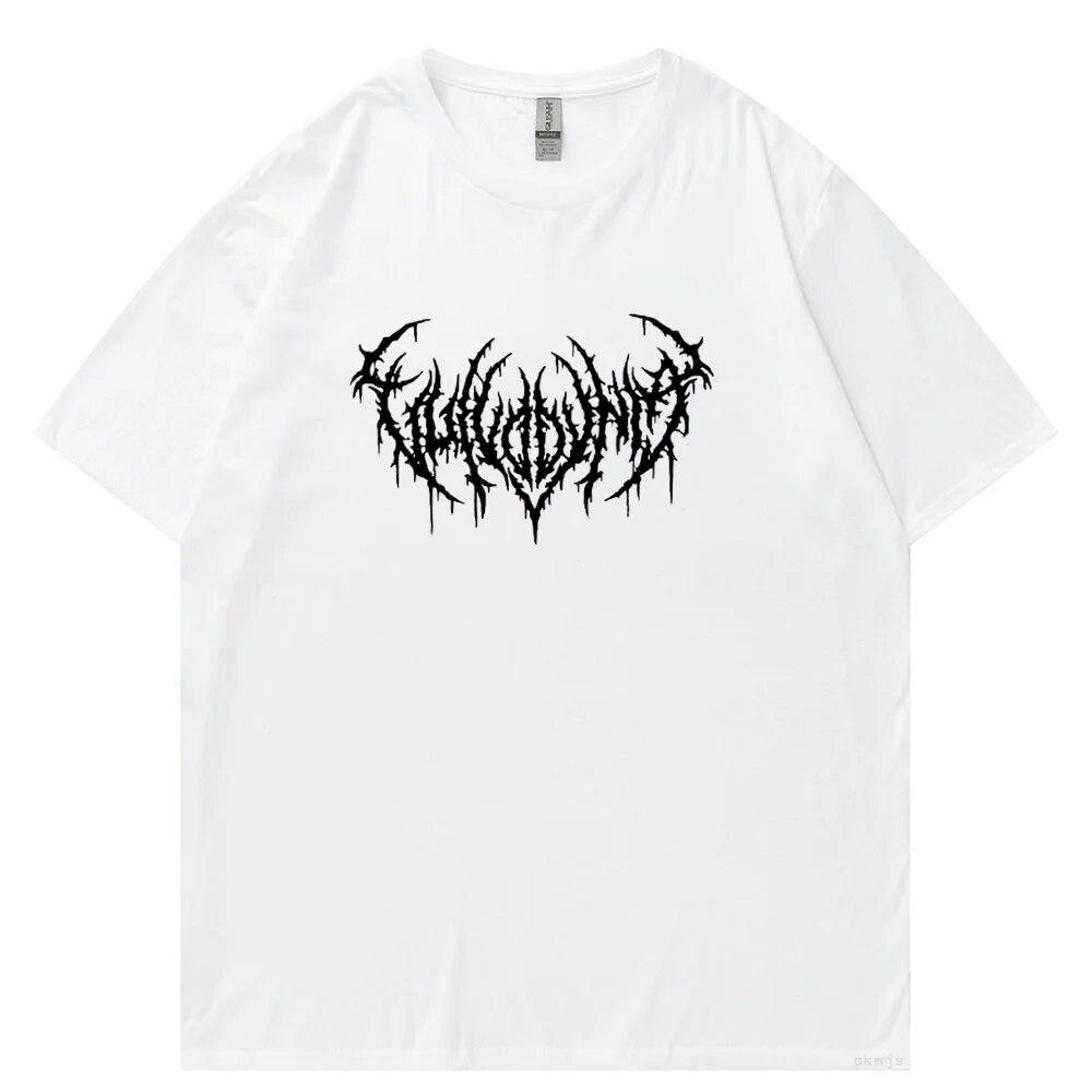 Hip Hop Gothic Street Punk Unisex T-shirts Korean Black Oversized Tshirt Toppar Harajuku Grafisk Tshirt WoUnisex Unisex Tops Tee