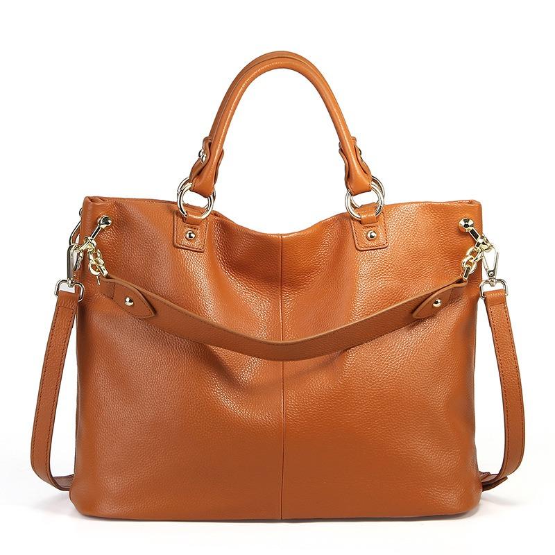 Leather women's bag first layer cowhide women's handbag fashion leather women's bag shoulder messenger tote bag