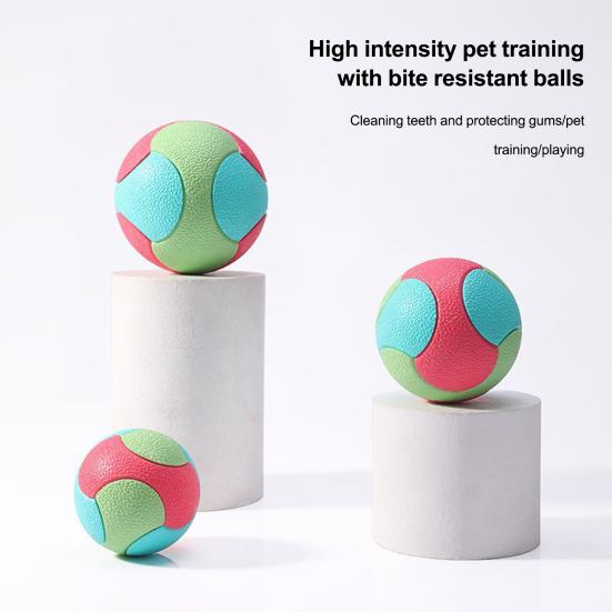 

Интерактивная игрушка-мяч для собак, скрежещущая зубами, избавляющая от скуки, устойчивая к укусам, высокопрыгучая игрушка для дрессировки собак, разноцветный жевательный мяч для щенков