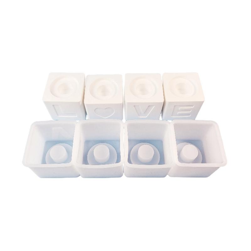Resin Silicone Molds Candle Holder Molds LOVE Shape Craft Molds Silicone Candle Base Molds Perfect for Candle Holder 1