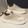 2025 summer new men's lightweight casual white shoes comfortable thick sole heightening hole punching board shoes casual shoes