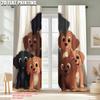 2pcs   Fashionable Curtains 2D print Cute Puppies Versatile Fabric (without rod) Gifts Perfect for Bedroom Office Kitchen Living