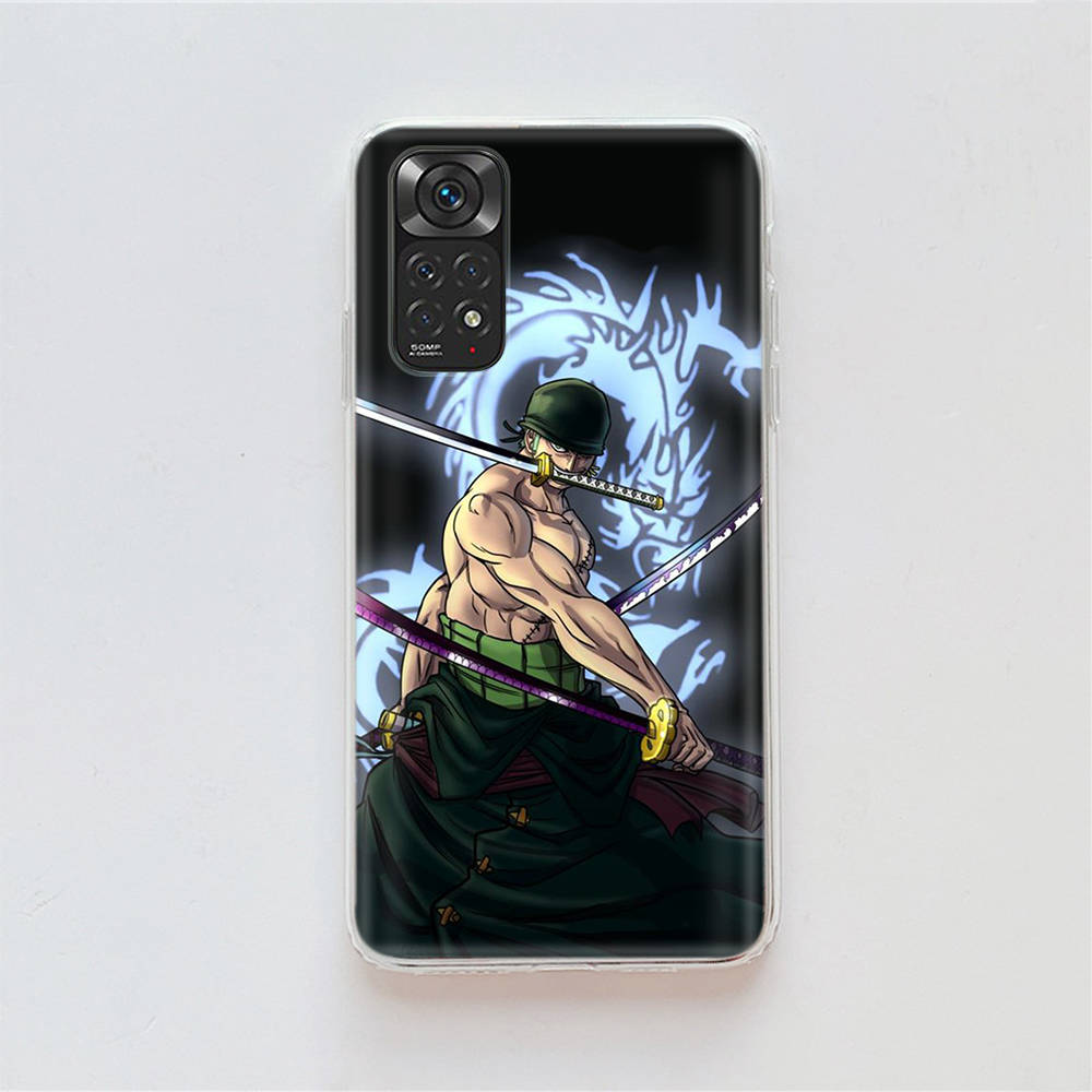 DT8 One Piece Zoro Sanji Hülle für Samsung A04 A14 A23 A34 A54 M23 M33 M52 M53 Realme 10 9 C30S C35 C55 VIVO Y02S Y21 Y33S Y51 X80 Pro Klare Hülle