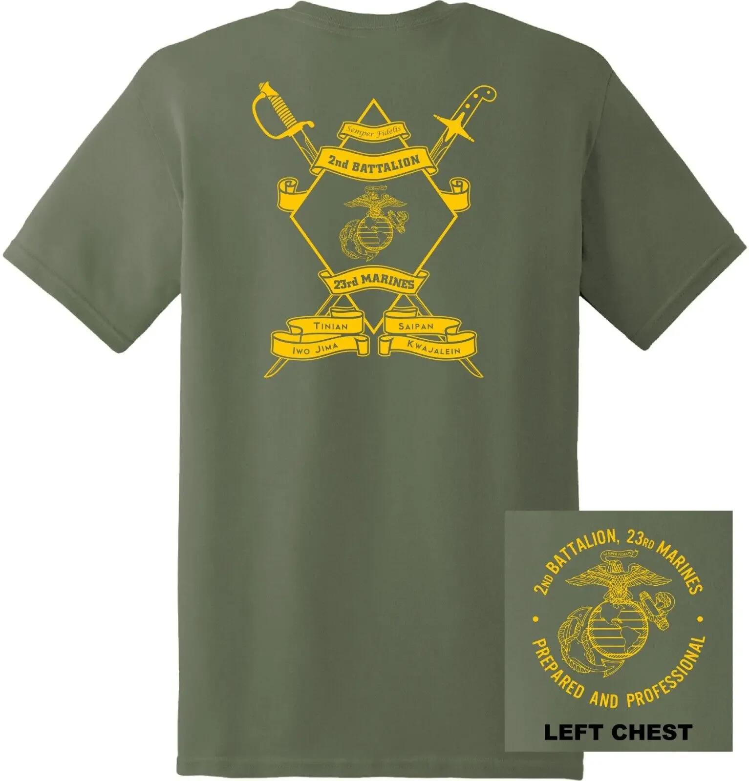 

US Marine Corps 23rd Marine Regiment 2nd Battalion TShirt 100 Cotton ONeck Short Sleeve Summer Casual Mens Tshirt Size S3XL S