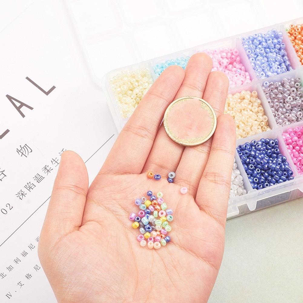 15-Color Glass Rice Beads Set Handmade Bracelet Beading Material DIY Rice Beads Jewelry Making Accessories About 7500pcs