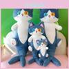 Creative Different 50cm Pupil Shark Cat Doll Sleeping Pillow Kawaii Soothing Cat Plush Toy Long Striped Leg Clip Doll