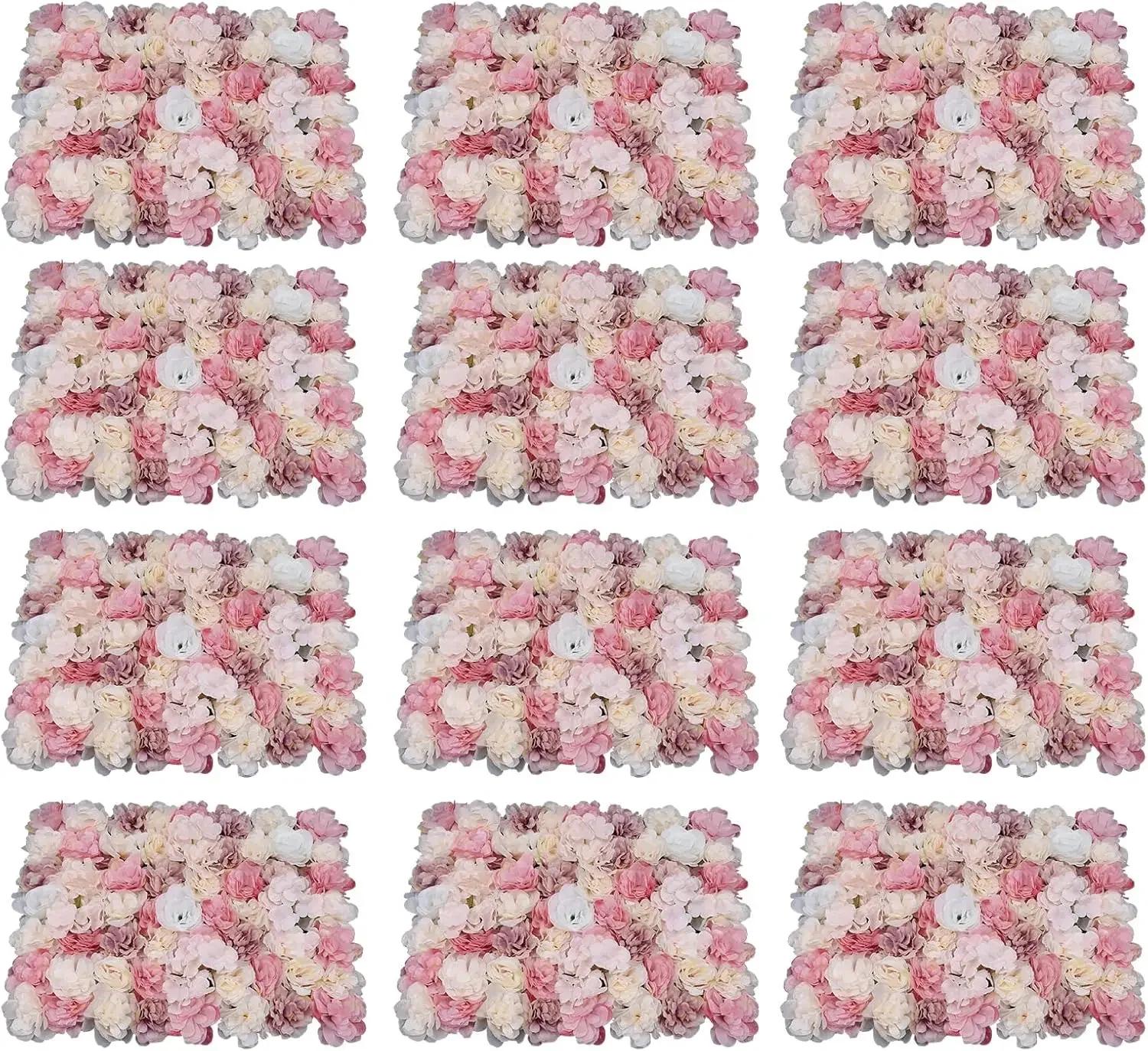 

Artificial Flower Wall Panels,Flower Wall Mat Silk Flower Panels for Outdoor Garden Backyard Fence Fence Privacy Screen розовый