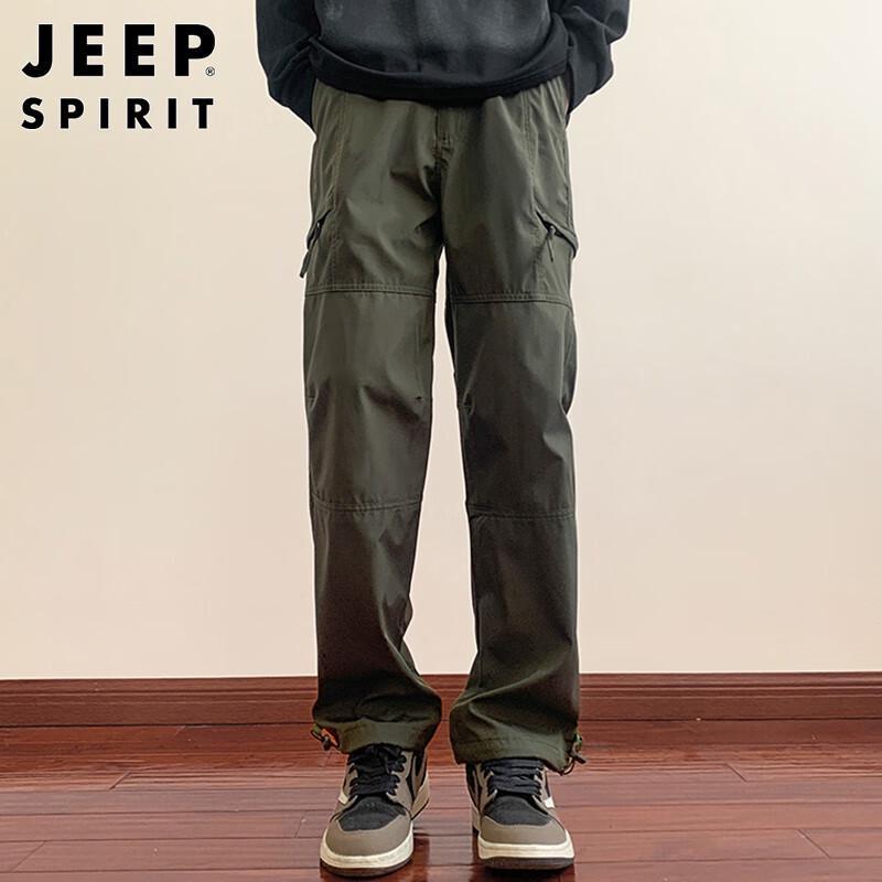 JEEP SPIRIT Men's Loose Straight Fit Cargo Casual Pants
