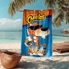 Custom Name Ultra-Soft Beach Towel with Cheetos Theme,Ideal for Pool - Camping, Diving - Perfect Travel Essential, Vibrant Beach Towel.