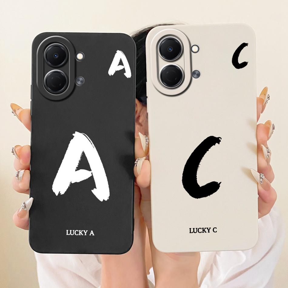 For Tecno Spark Go 3 2026 Lucky Initial Letter Phone Case For Tecno Spark Go3 KN3 Soft Silicone Shockproof Cases Bumpers