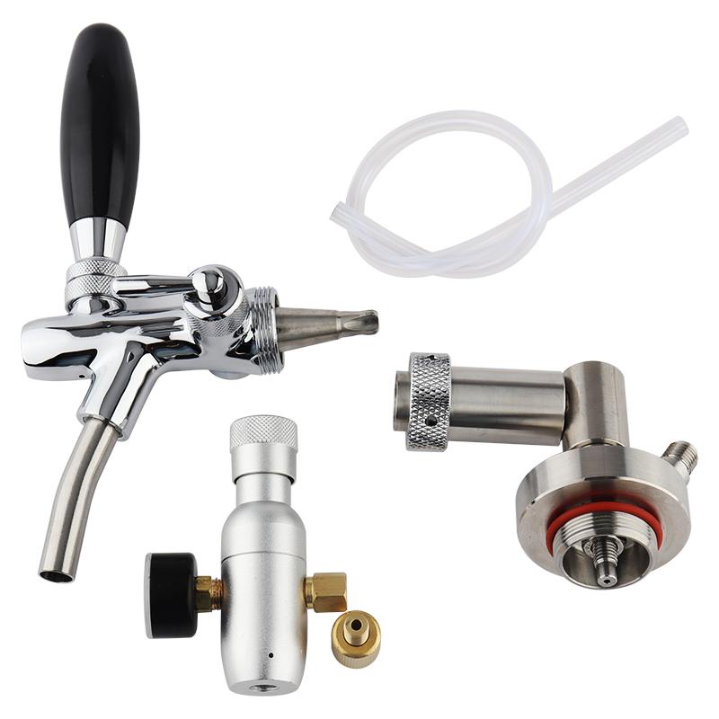 Mini Keg Tap Dispenser Stainless Steel Beer Growler Spear, Adjustable Tap Faucet & Premium Co2 Charger Kit homebrew Accessories