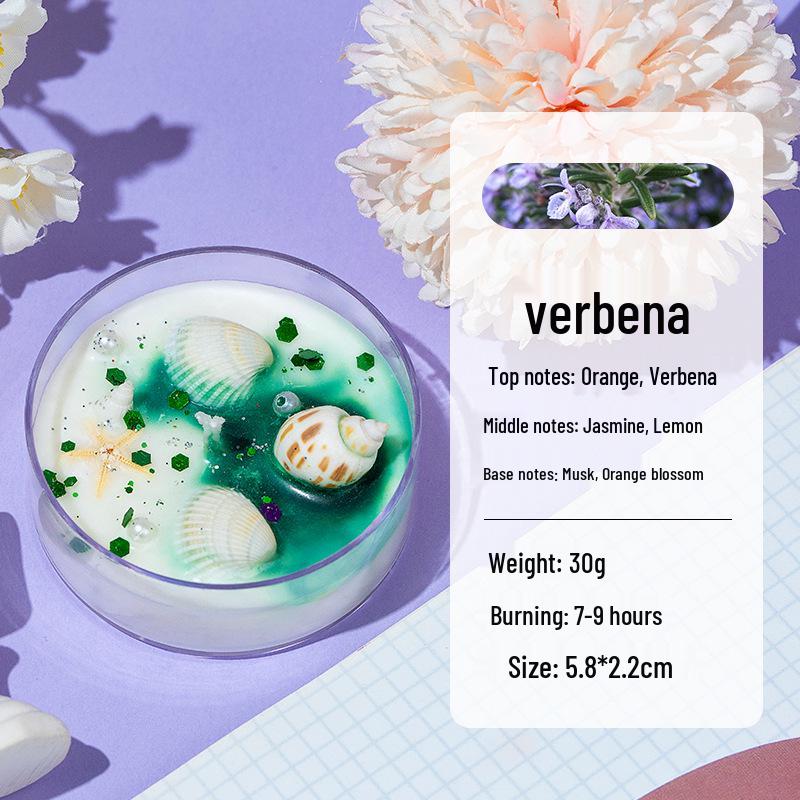 Scented Soy Wax Candles with Dried Flowers and Glitter - Crystal Shell Collection Gift Set