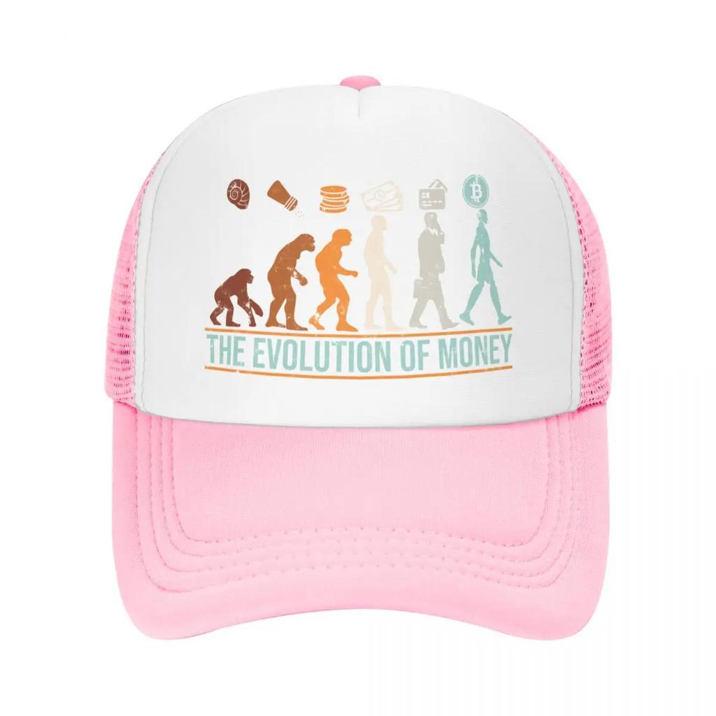 Chapeau de camionneur Custom Evolution Of Money Bitcoin pour adulte Casquette de baseball réglable BTC Crypto Coins pour unisexe Femmes Chapeau de papa d'extérieur