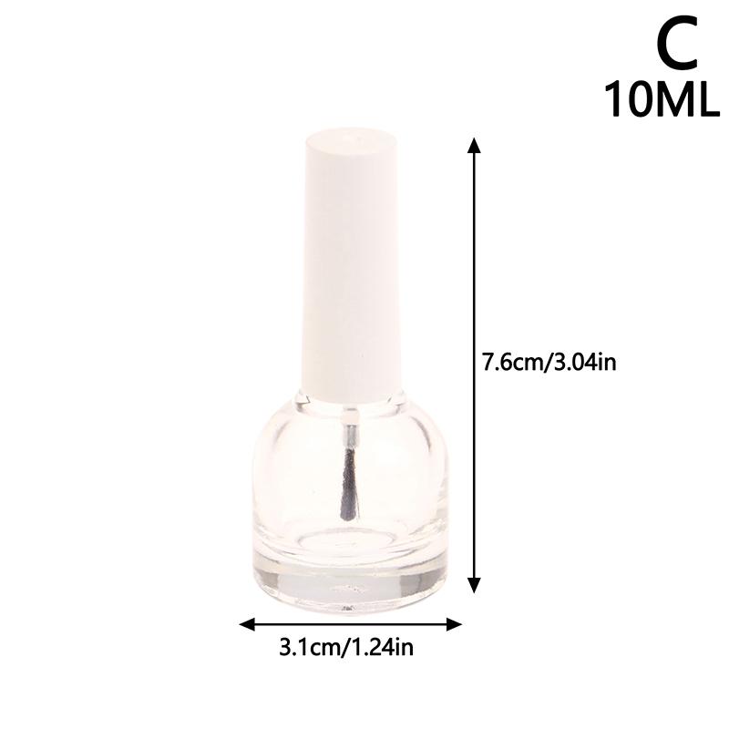 

10/15Ml Empty Transparent Glass Nail Polish Bottle Empty With Lid Brush Cosmetic Containers Nail Glass Bottles With Brush