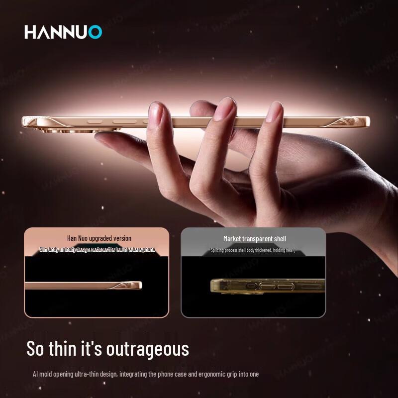 Hanuo Borderless Clear Protective Case for iPhone 16 Pro Max