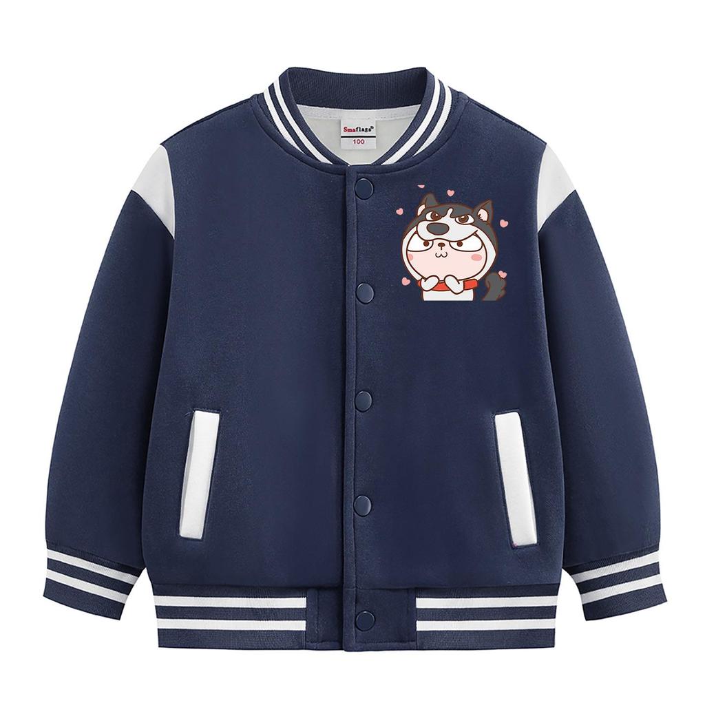 Boys' Stylish Baseball Jacket - Spring, Autumn & Winter 2026 Collection, Plus Velvet, Thickened Outerwear for Medium & Large Kids