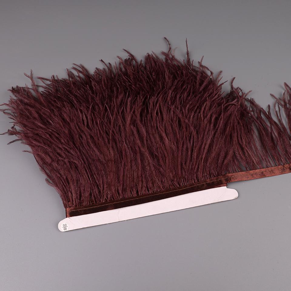 Feather10-15cm Ostrich Feathers Trim Plumes Ribbon Selvage For DIY Wedding Dress Decoration Handiwork Crafts Accessories
