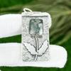 Memorial Day Deal Solar Moss Agate Stone Sister Boho Pendant 925 Sterling Silver