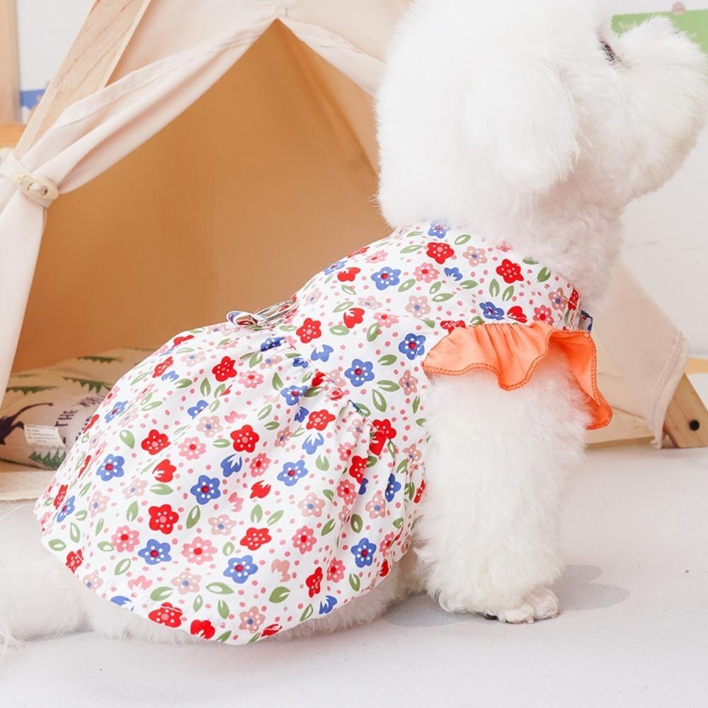 Thin Pet Dog Clothes Soft Pet Summer Dress Decorative Dog Flying Sleeve Skirt  Party