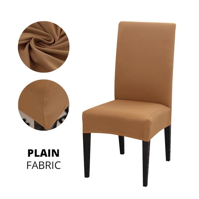 Ensfarget Stoltrekk Stretch Spandex Slipcover Protector For Kjøkken Stol Sete Hotell Bankett Bryllup Spisestue 1 /2 /4 /6 Stk