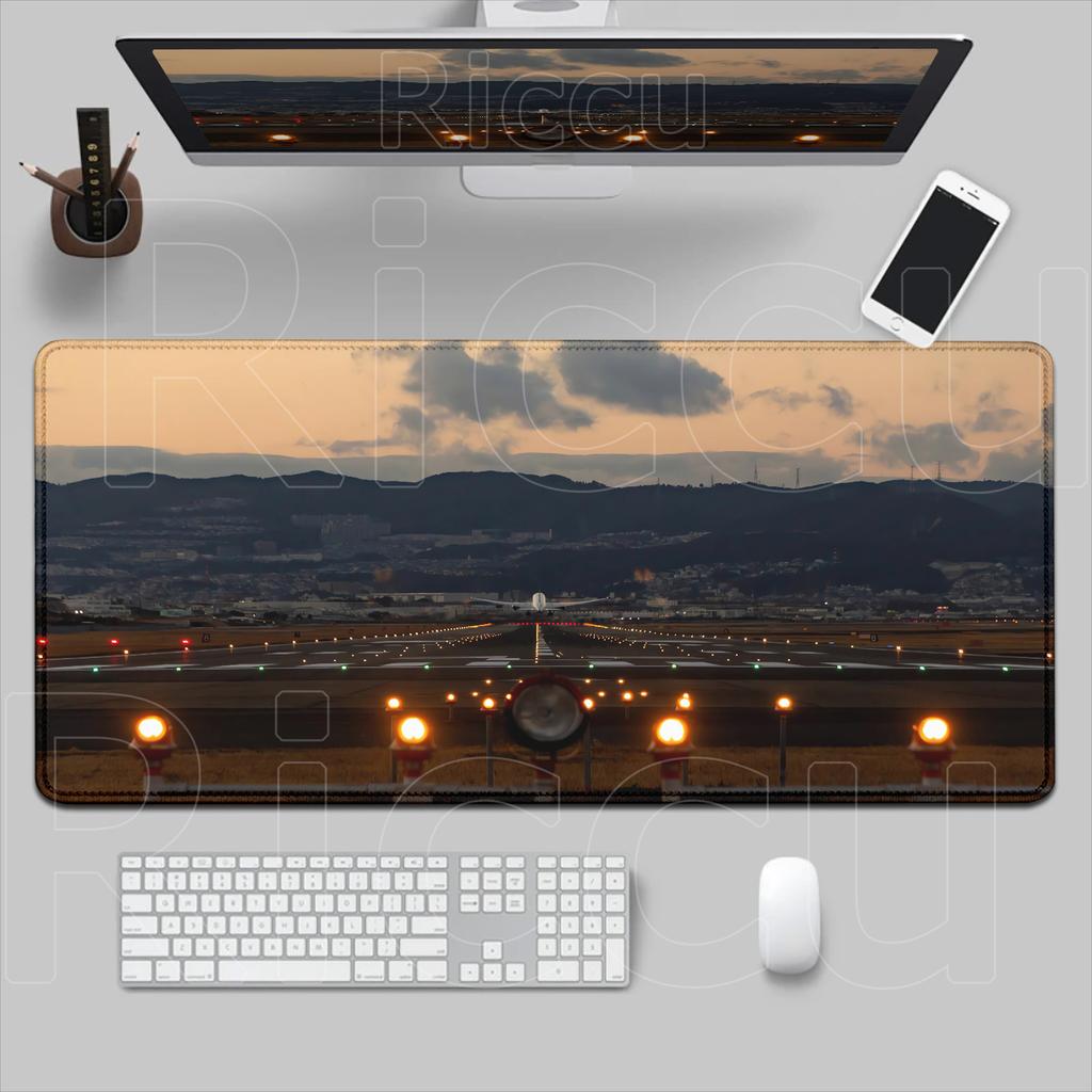 HD Airplane Speedometer Mouse Pads Plane Instrument Panel XXL Mousepad Non-slip Rubber Desk Mat Pc Gamer Deskmat Cockpit Playmat