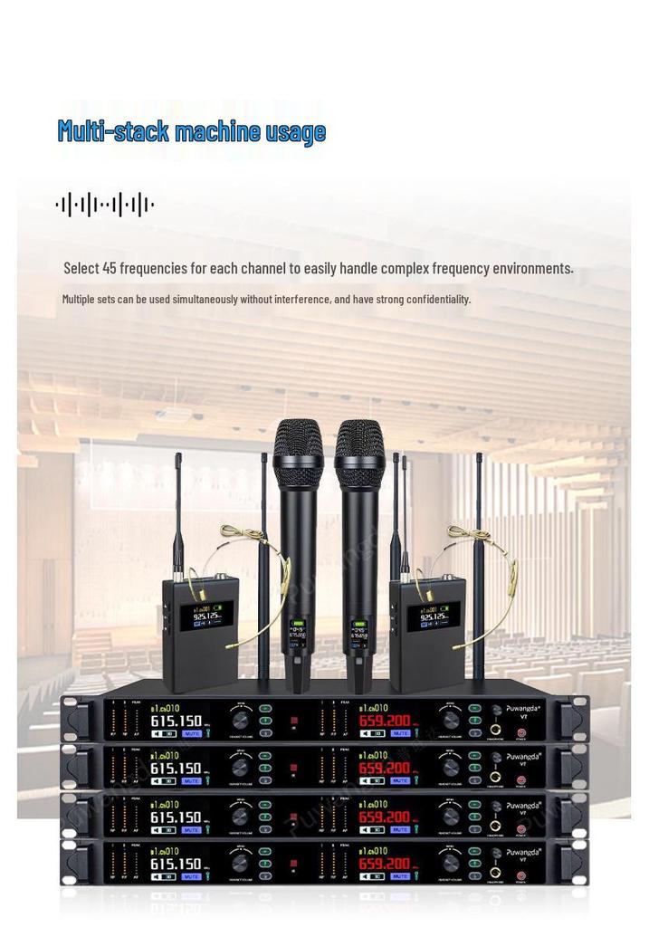 Two-in-One True Diversity Wireless Microphone for Professional Stage, Conference, Outdoor, Indoor, and Entertainment Use