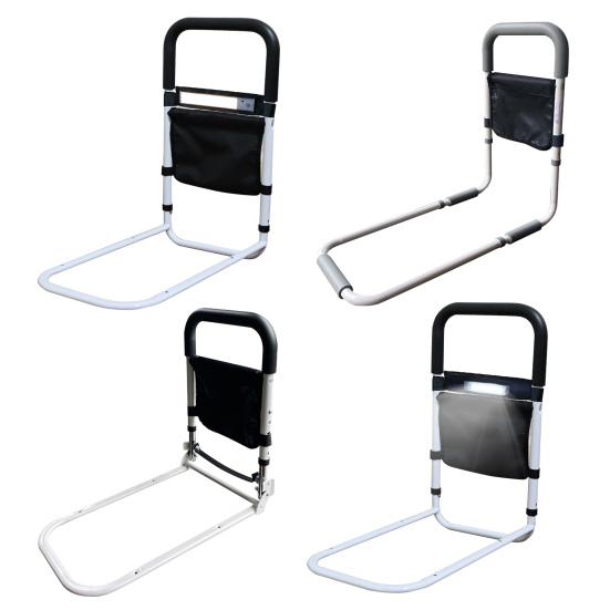 Elderly Adults Bed Rail with Sensor Light Height Adjustable Bed Assist Grab Bar Handle with Storage Pocket Pregnant Women Seniors Handicap Safety Bed