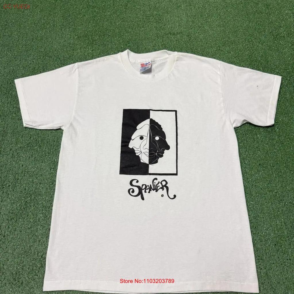 Vintage 90s Spainer Sculpture Art T Shirt Unisex S Size Large White Marked Vintage Unisex Designer Clothes Slightly