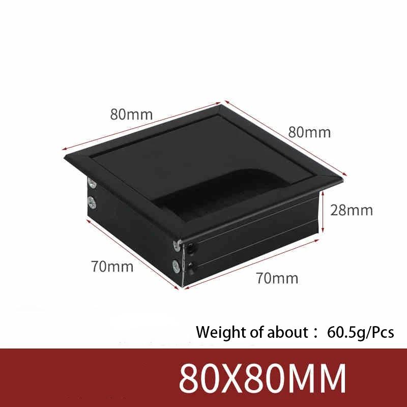1Pcs Length 80mm-1000mm Aluminum Alloy Hole Cover Furniture Office Ventilation Hole Plug Desktop Hardware Black/Silver