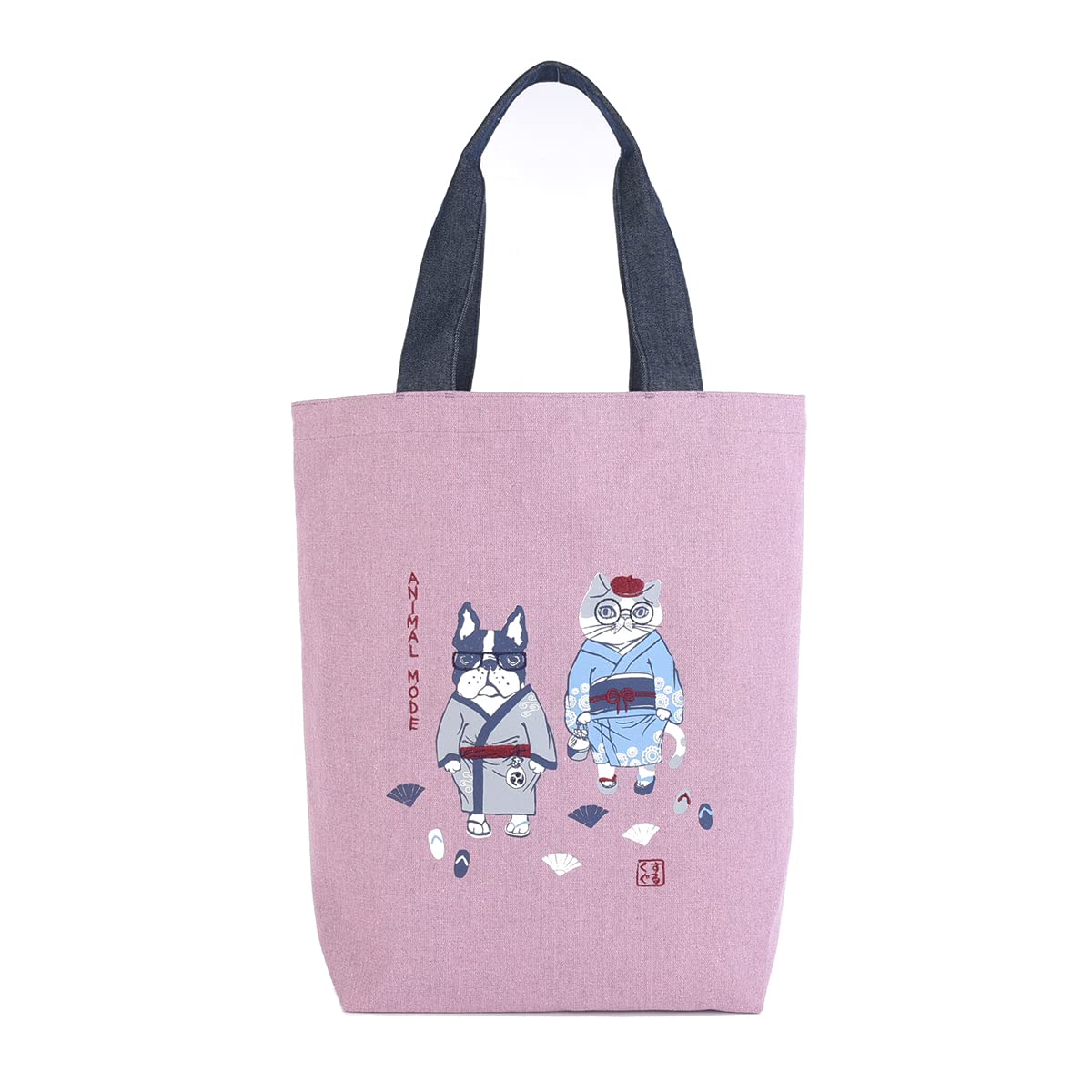 [Kusuguru Japan] Сумка-тоут, Сумка-тоут с японским узором, Розовая