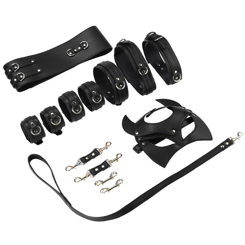 BDSM Sex Toys For Adult Game Leather Erotic Sex Kits Bondage Handcuffs Sex Game Whip Gag SM Bdsm Toys Luxury Set