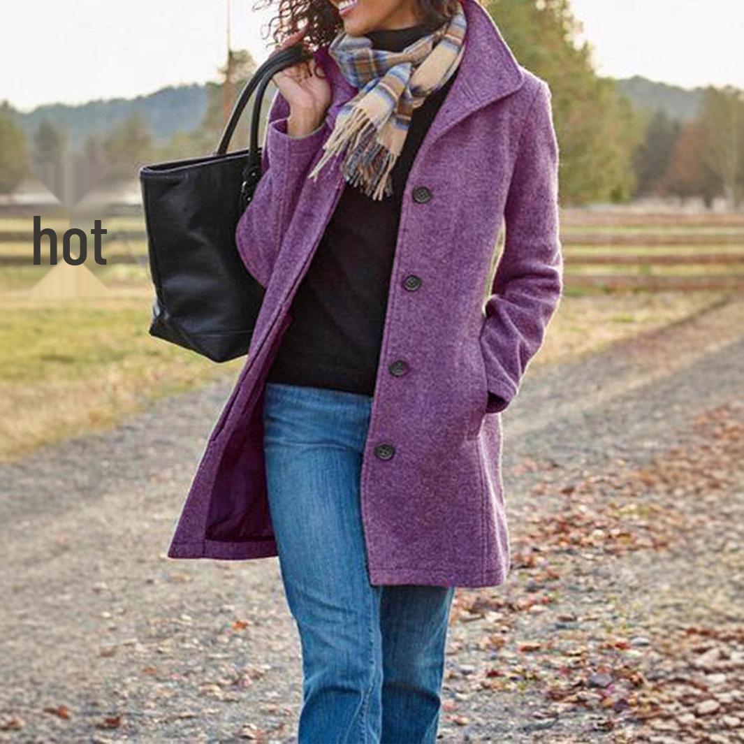 

2023 Autumn/Winter Women s Mid-Length Thickened Woolen Coat XXL