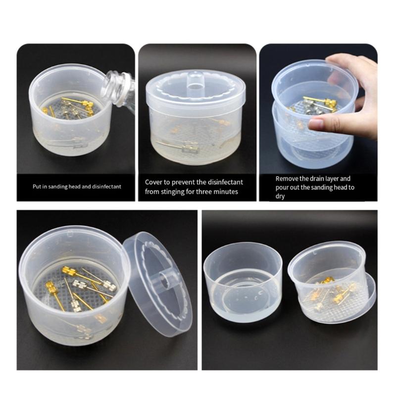 Sterilizer Box for Nail Tools Nail Art Drill Bits Cleaning Box Nail Tool Disinfectant Box Nail Supplies Manicure Tools