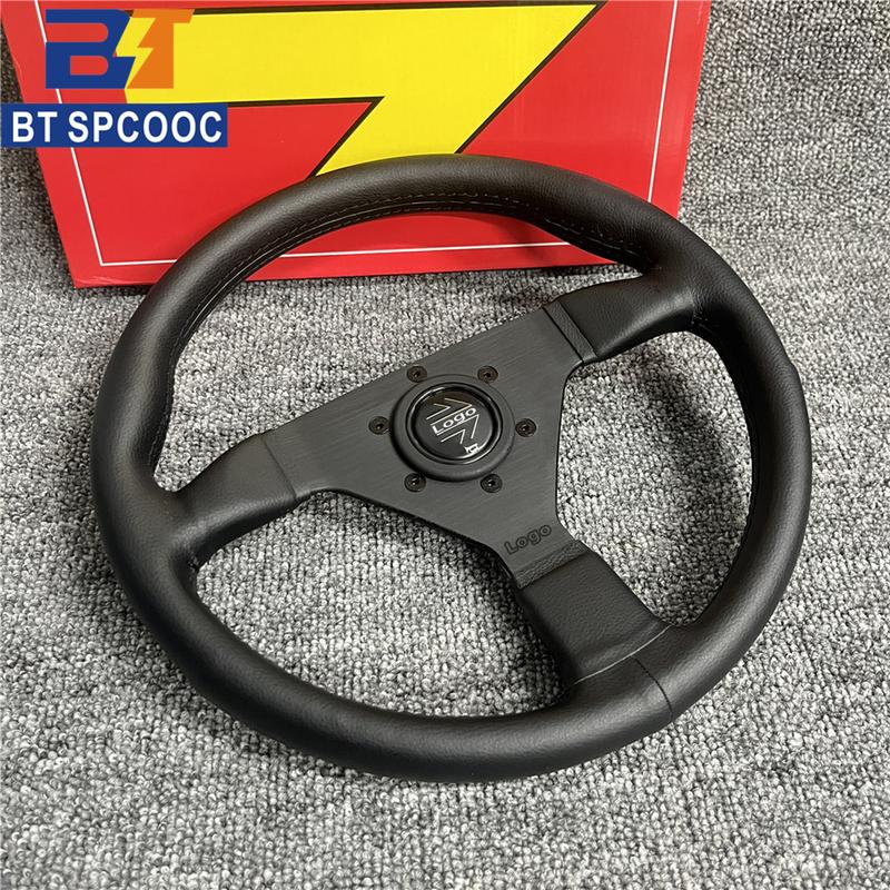 Italy Style v2 12.5inch 13inch 320mm Real Leather Car Steering Wheel JDM Racing Sport Drift Steering Wheel For Logo