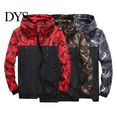 Camouflage Jacket Autumn Coat Windproof Waterproof Cardigan Hooded Men Sweatshirt for Work
