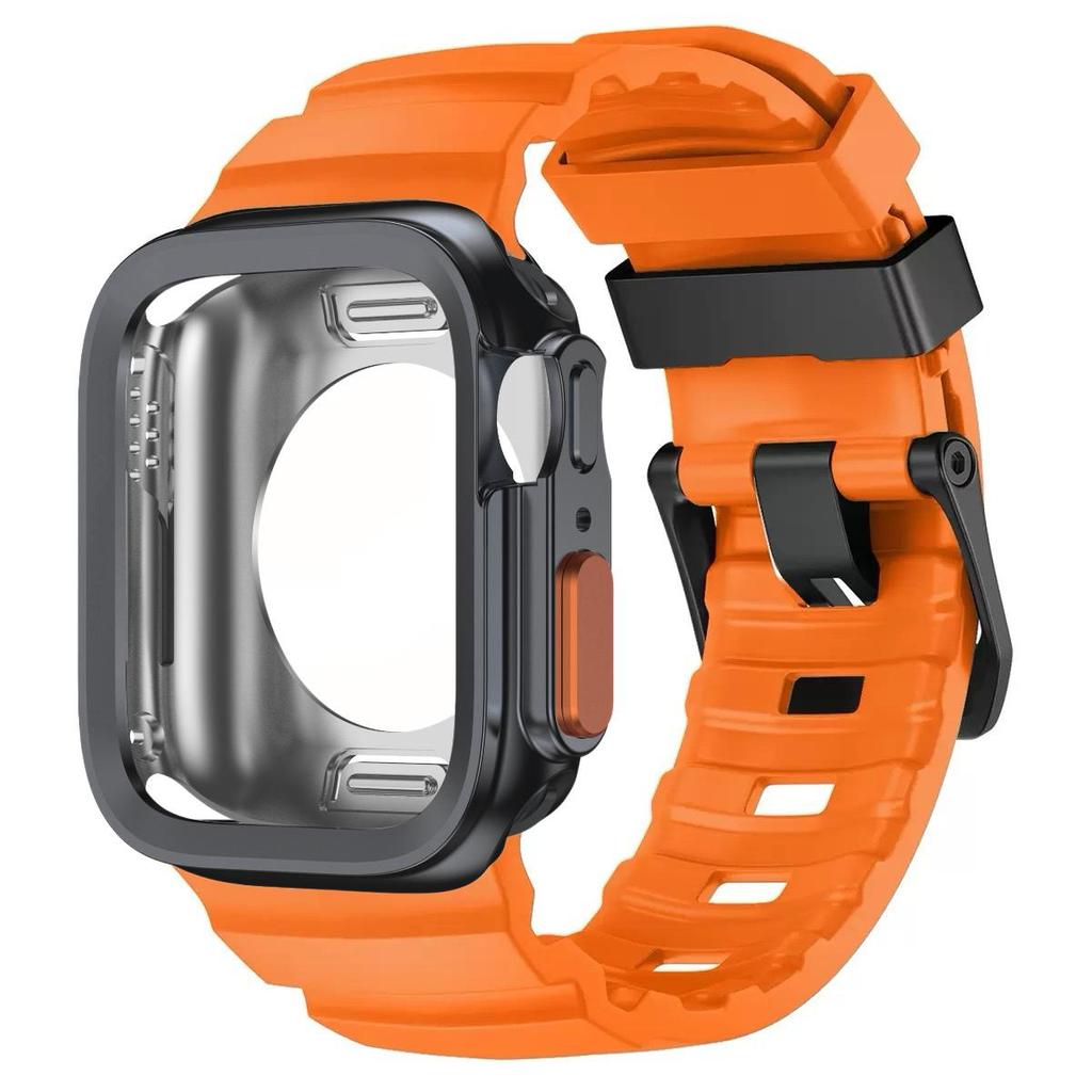 Silikonband + TPU-Hülle für Apple Watch 11 10 46mm Ultra 3 2 49mm SE3 SE2 44mm 45mm Armband für iWatch 11 10 9 Ultra 8 7 SE 6 5 4