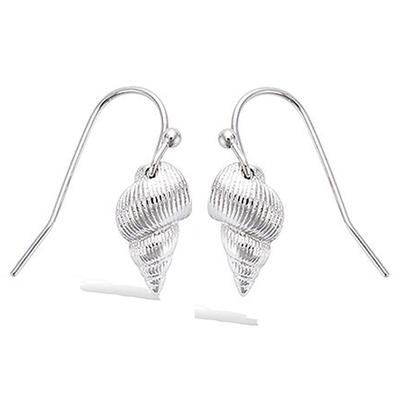 [R4199] - Silberne Muschelohrringe (Rhodium) - 13x7mm