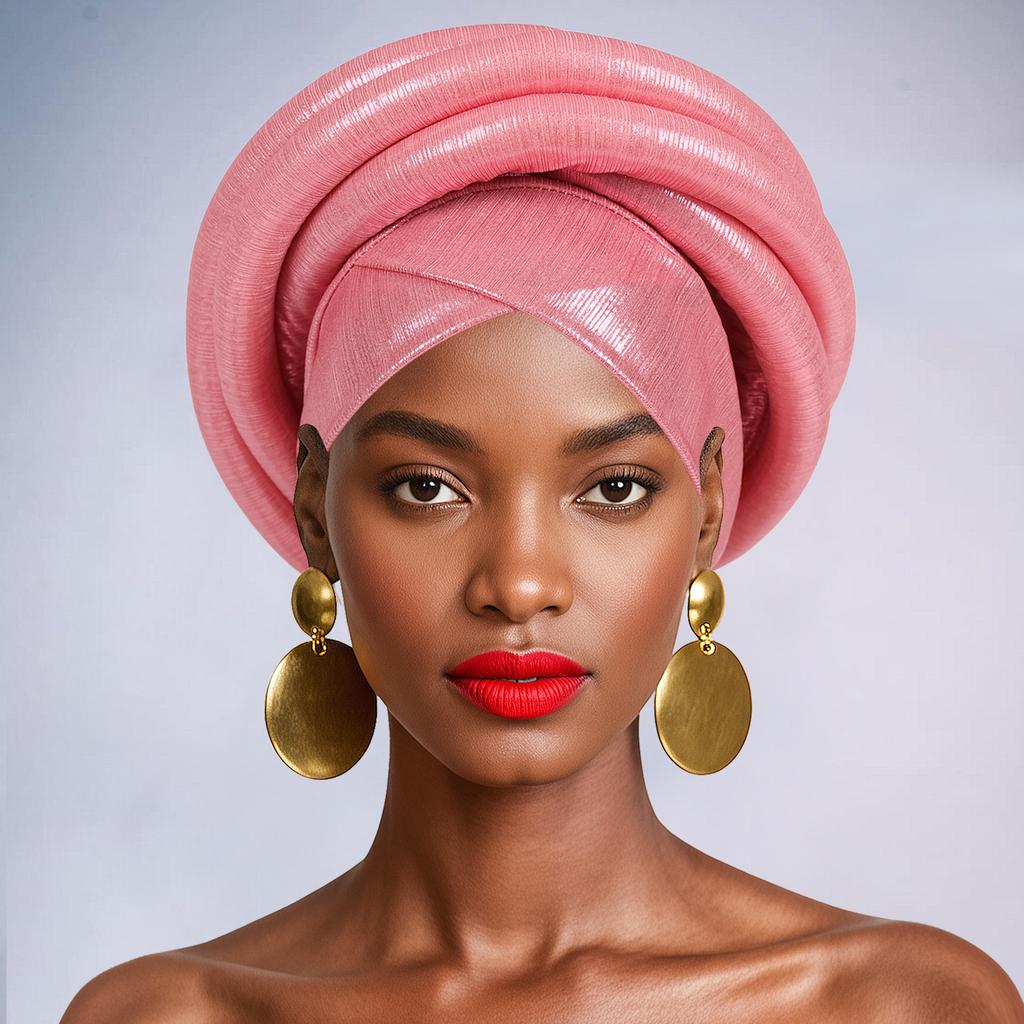 Shining African Women Turban Cap Twisted Braid Headtie Head Wraps Wedding Party Headpiece Bonnet