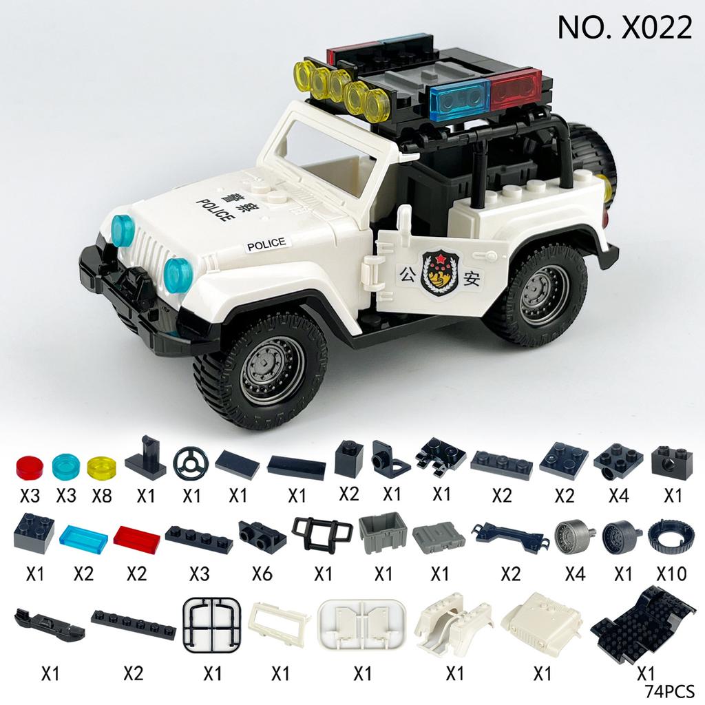 Stadt serie von Chinesischen öffentlichen sicherheit polizei streifenwagen bausteine montieren kinder bausteine spielzeug