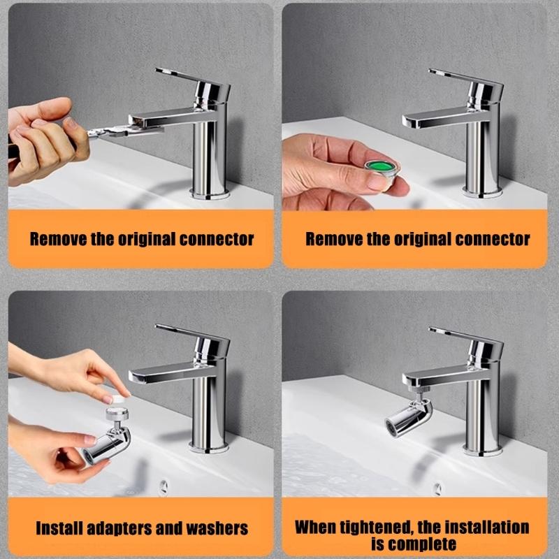 Estensore Rubinetto Lavabo Bagno Aeratore Rubinetto Girevole a 360° Aeratore Rubinetto Spruzzatore Lavabo per Bagno, Lavandino Durevole